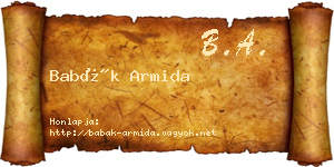Babák Armida névjegykártya